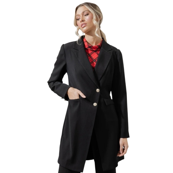 Sugarlips Jackets & Blazers - Sugarlips Morgan Peaked Label Long Jacket